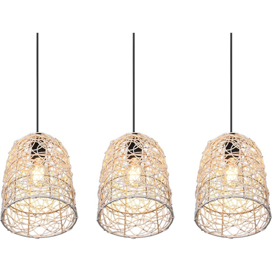 Reality - Pendelleuchte an Kabel LOVIS 3xE27/40W/230V schwarz