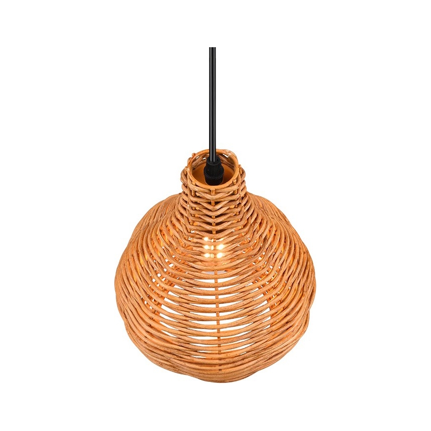 Reality - Pendelleuchte mit Kabel SPROUT 1xE14/40W/230V braun/Rattan