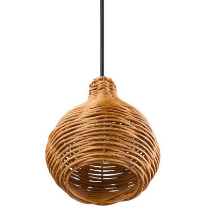 Reality - Pendelleuchte mit Kabel SPROUT 1xE14/40W/230V braun/Rattan