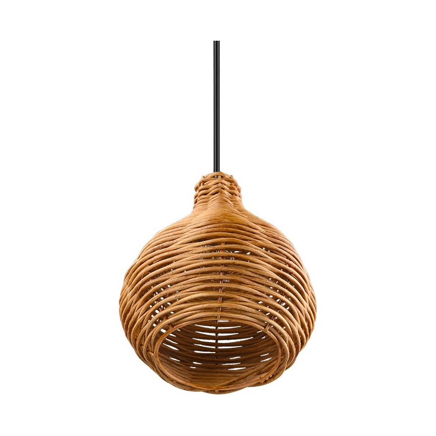 Reality - Pendelleuchte mit Kabel SPROUT 1xE14/40W/230V braun/Rattan