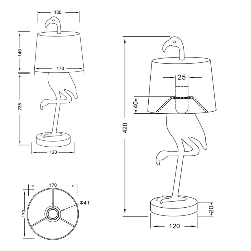 Reality - Tischlampe LOLA 1xE14/40W/230V