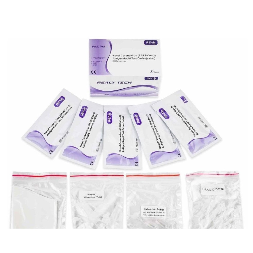 RealyTech – COVID-19 Antigen Rapid test (saliva) – Spucktest 5 Stück