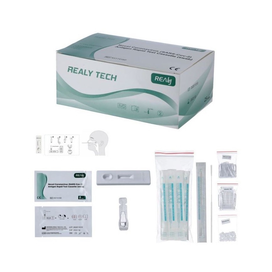 RealyTech – COVID-19 Antigen Rapid test (swab) – Nasenabstrichtest 25 Stück