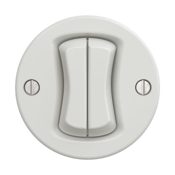 Reblig - Retro Doppel-Treppenwechselschalter ohne Rahmen Nr. 6+6 Keramikweiß