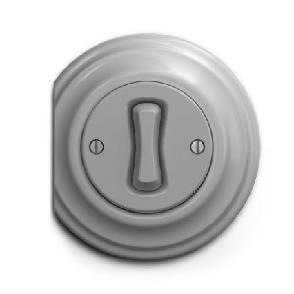 Reblig - Retro einpoliger Schalter, rahmenlos, Nr. 1, grau