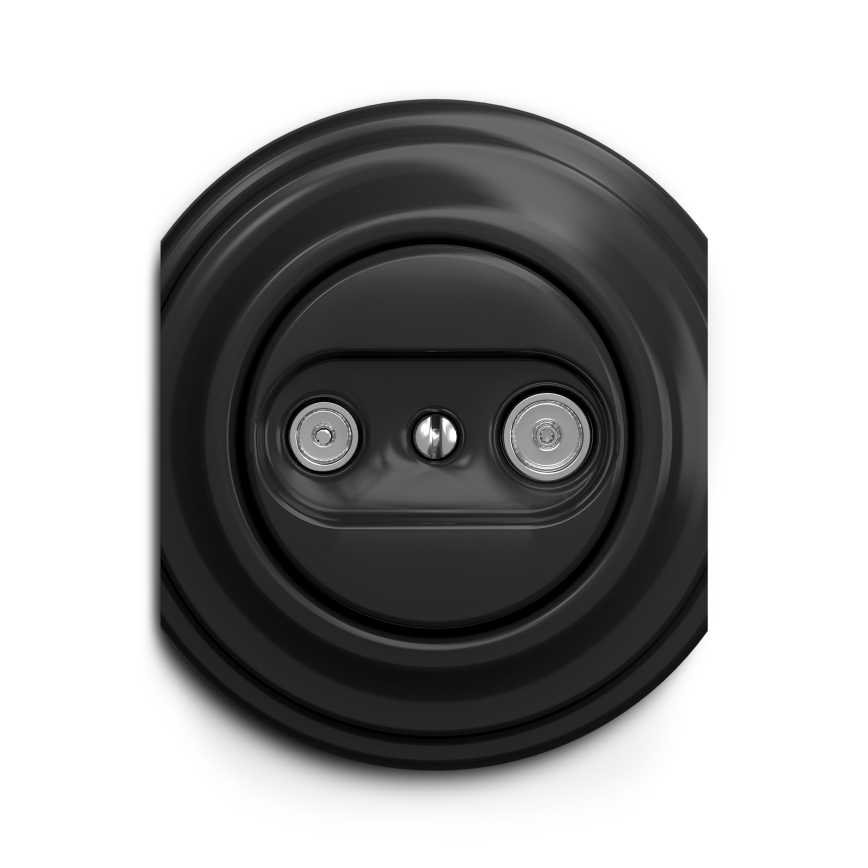 Reblig - Retro-Enddose TV+R, rahmenlos, schwarz
