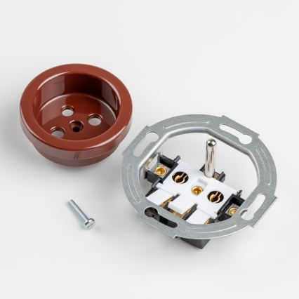 Reblig - Retro-Haushaltssteckdose ohne Rahmen 230V braun