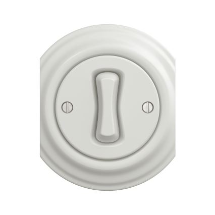 Reblig - Retro-Kreuzschalter ohne Rahmen Nr. 7, weiße Keramik