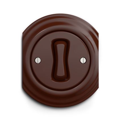 Reblig - Retro-Kreuzschalter, rahmenlos, Nr. 7, Braun
