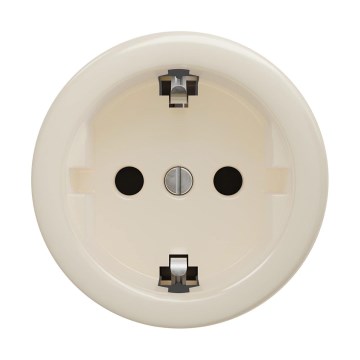 Reblig - Retro SCHUKO-Steckdose ohne Rahmen, 230 V / 16 A, Beige