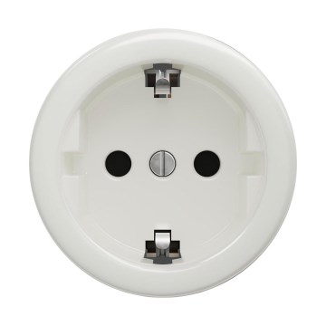 Reblig - Retro-Steckdose für den Wohnbereich ohne Rahmen SCHUKO 230V/16A Keramikweiß