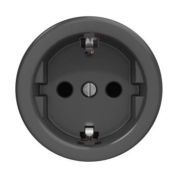 Reblig - Retro-Steckdose für den Wohnbereich, rahmenlos, SCHUKO 230V/16A, Anthrazit