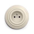 Reblig - Retro-Steckdose für Zuhause mit Rahmen 230 V beige