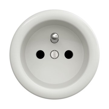 Reblig - Retro-Steckdose ohne Rahmen 230V Keramikweiß