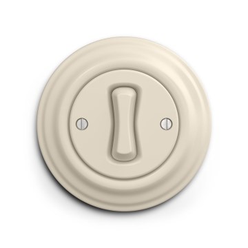 Reblig - Retro-Treppenlichtschalter mit Rahmen Nr. 6, Beige
