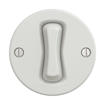 Reblig - Retro-Treppenlichtschalter ohne Rahmen Nr. 6, keramikweiß