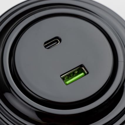 Reblig - Retro-USB-Steckdose A+C mit Rahmen, schwarz
