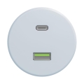 Reblig - Retro USB-Steckdose A+C rahmenlos blau