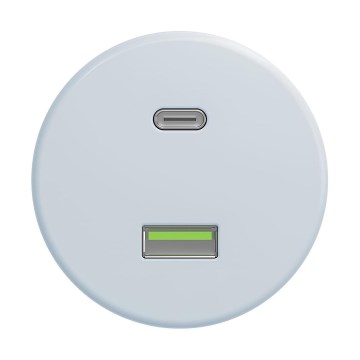 Reblig - Retro USB-Steckdose A+C rahmenlos blau