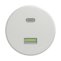 Reblig - Retro USB-Steckdose A+C rahmenlos Keramikweiß