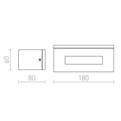 RED - Design Rendl - R10439 - Außenwandbeleuchtung WOOP 1xR7s/48W/230V IP54