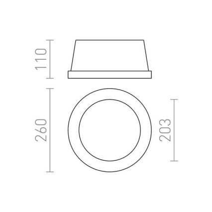 RED - Design Rendl - R10444 - Einbaubeleuchtung MIA 2xE27/40W/230V