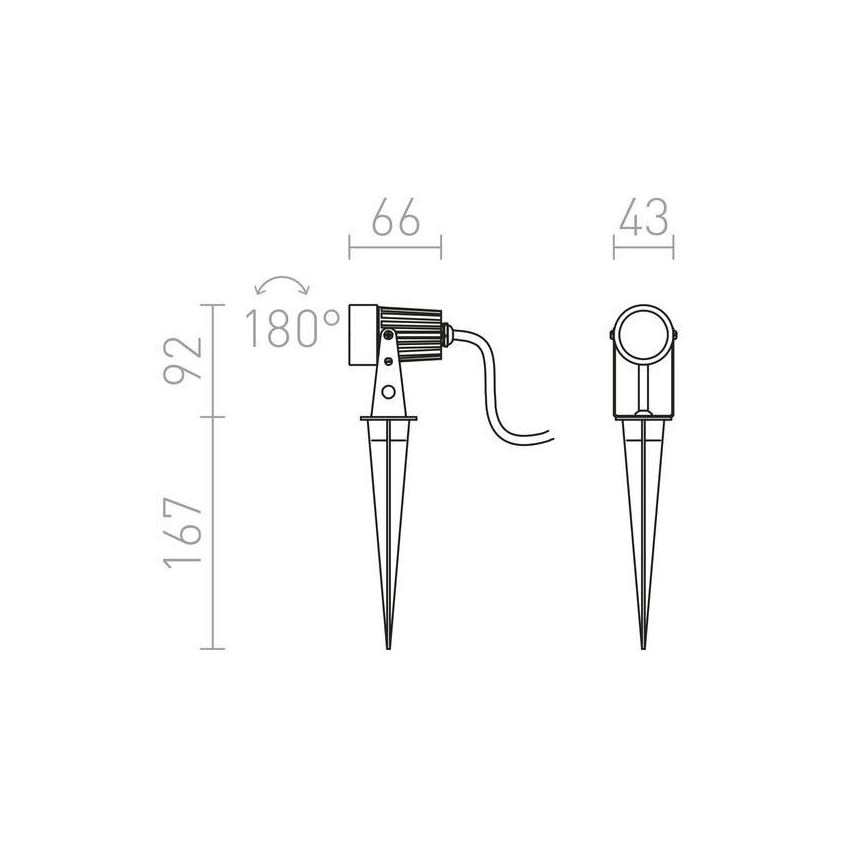 RED - Design Rendl - R10530 - LED Auβenbeleuchtung GUN LED/3W/230V IP65