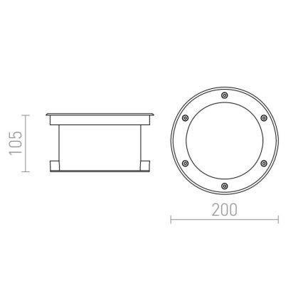 RED - Design Rendl - R10532 - LED Außen-Einbauleuchte TERRA LED/20W/230V IP67