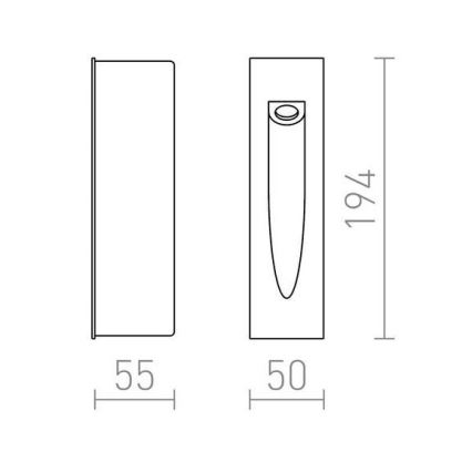 RED - Design Rendl - R10545 - LED Treppenleuchte für Außen GAP LED/3W/230V IP54