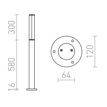 RED - Design Rendl - R10548 - LED Auβenlampe VADIS LED/8W/230V IP54