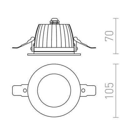 RED - Design Rendl - R10565 - LED Badezimmer-Einbauleuchte AMIGA 8W/230V IP65