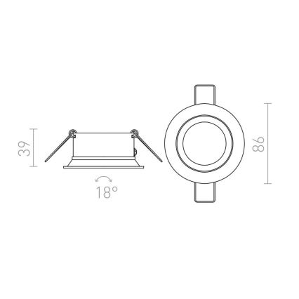 RED - Design Rendl - R11738 - Einbauleuchte SOBER 1xGU10/50W/230V weiß