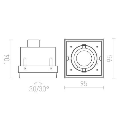 RED - Design Rendl - R12052 - Einbauleuchte ELECTRA 1xGU10/50W/230V