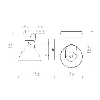 RED - Design Rendl - R12508 - Wand-Spotleuchte ROSITA 1xGU10/9W/230V