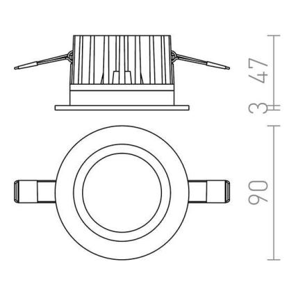 RED - Design Rendl - R12716 - LED Badezimmer-Einbauleuchte TOLEDO 8W/230V IP44