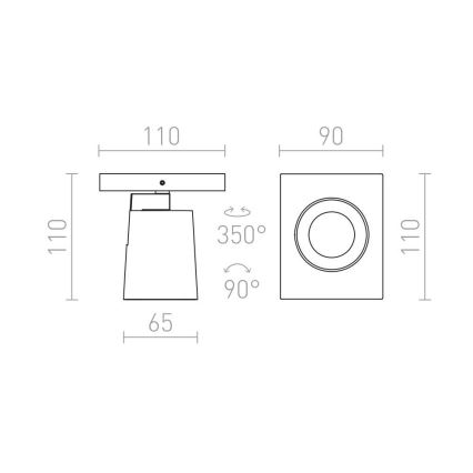 RED - Design Rendl - R12912 - Wand-Spotleuchte KENNY 1xGU10/35W/230V