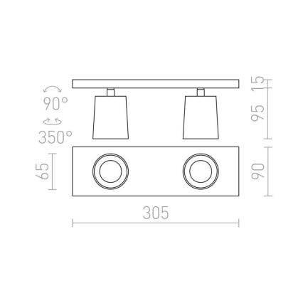 RED - Design Rendl - R12915 - Strahler KENNY 2xGU10/35W/230V