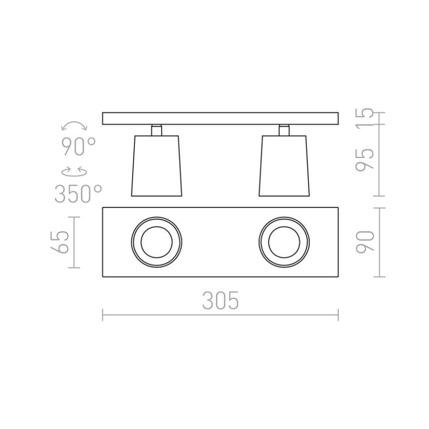 RED - Design Rendl - R12915 - Strahler KENNY 2xGU10/35W/230V