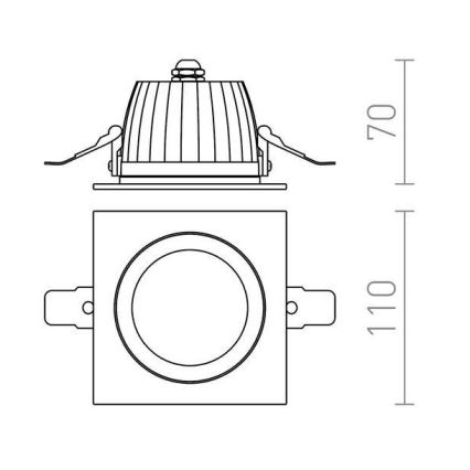 RED - R10566 - LED Badezimmer-Einbauleuchte AMIGA LED/8W/230V IP65 weiß