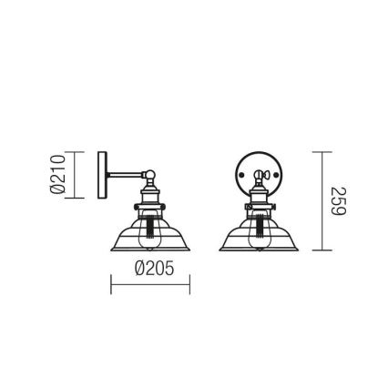 Redo 01-1026 - Wandbeleuchtung SAVILLE 1xE27/42W/230V