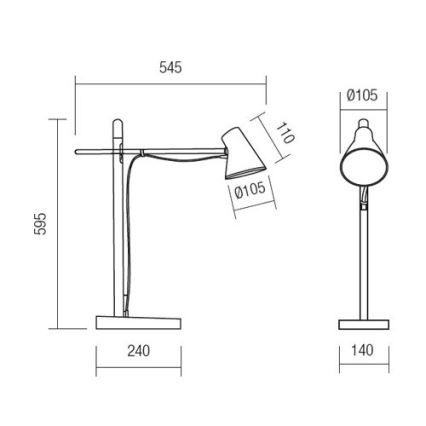 Redo 01-1119 - Dimmbare LED-Tischlampe mit Touch-Funktion LED/5W/230V USB