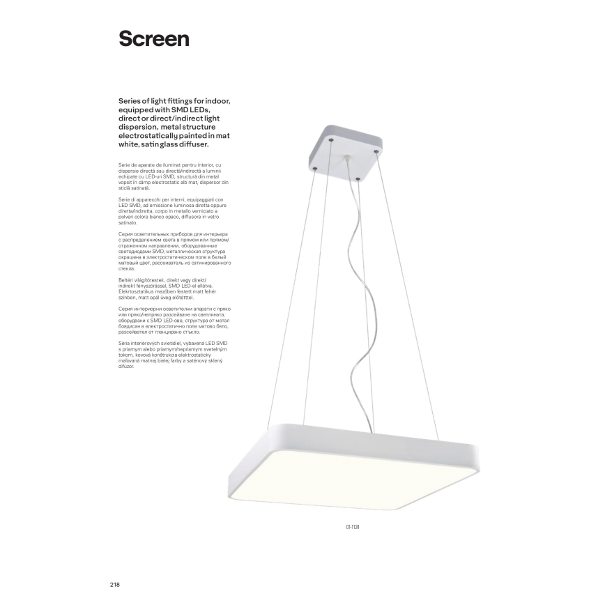 Redo 01-1124 - LED-Hängeleuchte an Schnur SCREEN LED/48W/230V 3000K