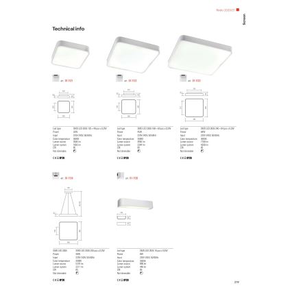 Redo 01-1124 - LED-Hängeleuchte an Schnur SCREEN LED/48W/230V 3000K