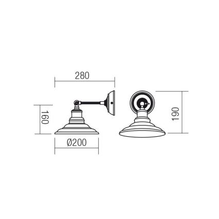 Redo 01-1289 - Wandbeleuchtung SPINNER 1xE27/42W/230V