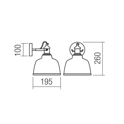 Redo 01-1380 - Wandbeleuchtung LARRY 1xE27/42W/230V