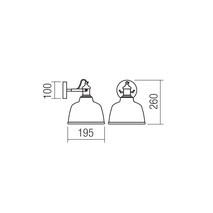 Redo 01-1380 - Wandbeleuchtung LARRY 1xE27/42W/230V