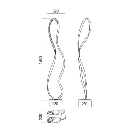 Redo 01-1417 - Dimmbare LED-Stehleuchte NUBO LED/35W/230V weiß