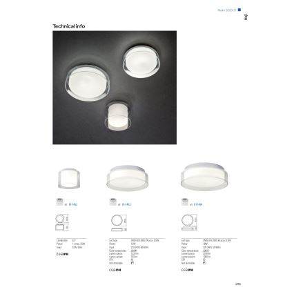 Redo 01-1453 - LED-Deckenleuchte für Badezimmer NAJI LED/12W/230V d 30 cm IP44