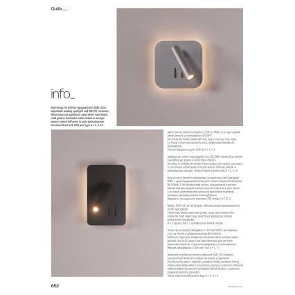 Redo 01-1491 - LED-Wandleuchte QUDA LED/6W/230V + LED/3W CRI 90, weiß