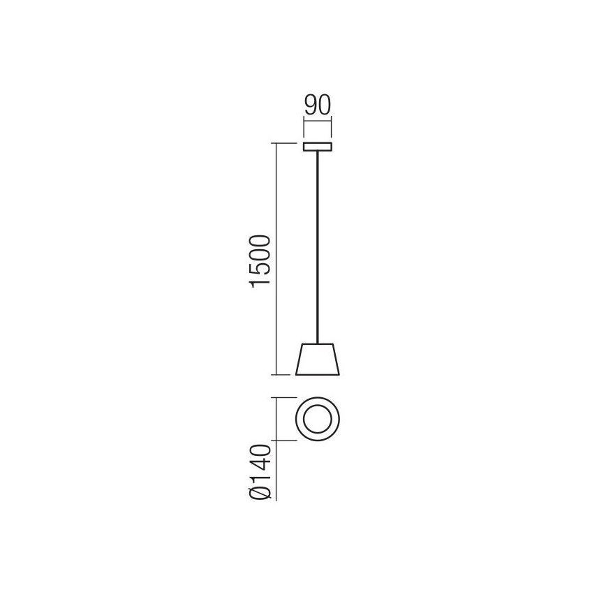 Redo 01-1496 - LED Pendelleuchte an Kabel LOLLI LED/6W/230V Ø 14 cm schwarz
